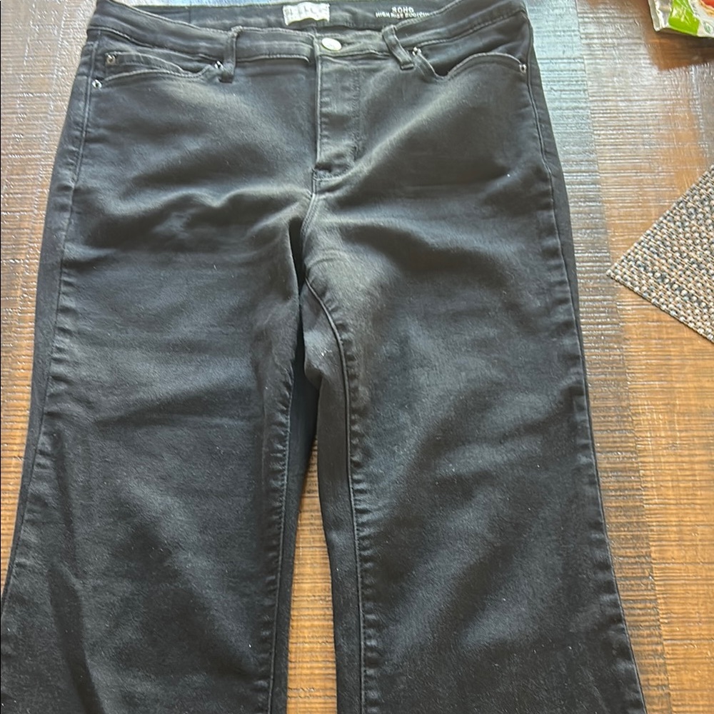 Nicole Miller Black stretch high rise boot cut jeans